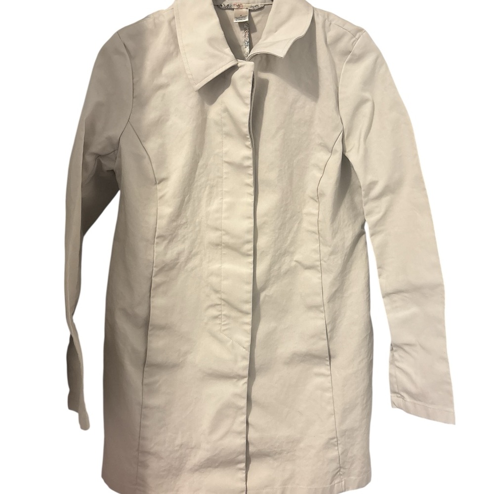 Women’s Old Navy Trench Coat, Cream/Ivory, Buttons, Pockets, Slim Fit,  Medium